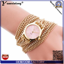 Yxl-417 Longue Chaîne Femmes Wrap Around Montre Weave Lady Bracelet Montres Vogue Mode Quartz Dames Montre-Bracelet